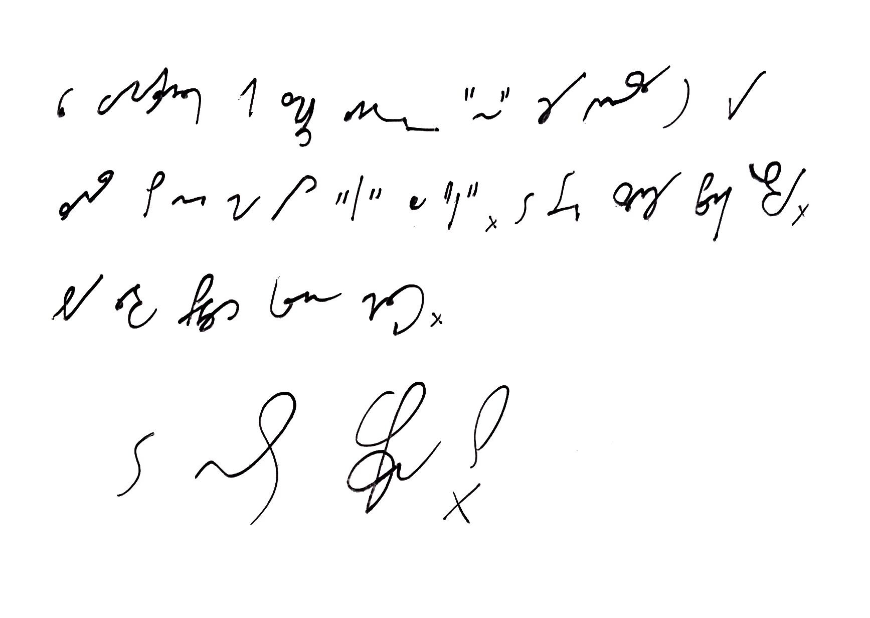 Trzecia kartka wpisu zapisana pismem stenograficznym, tłumaczenie w tekście wpisu